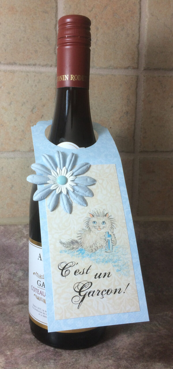 Étiquette-cadeau pour bouteille / "C'est un garçon!" - Image 2
