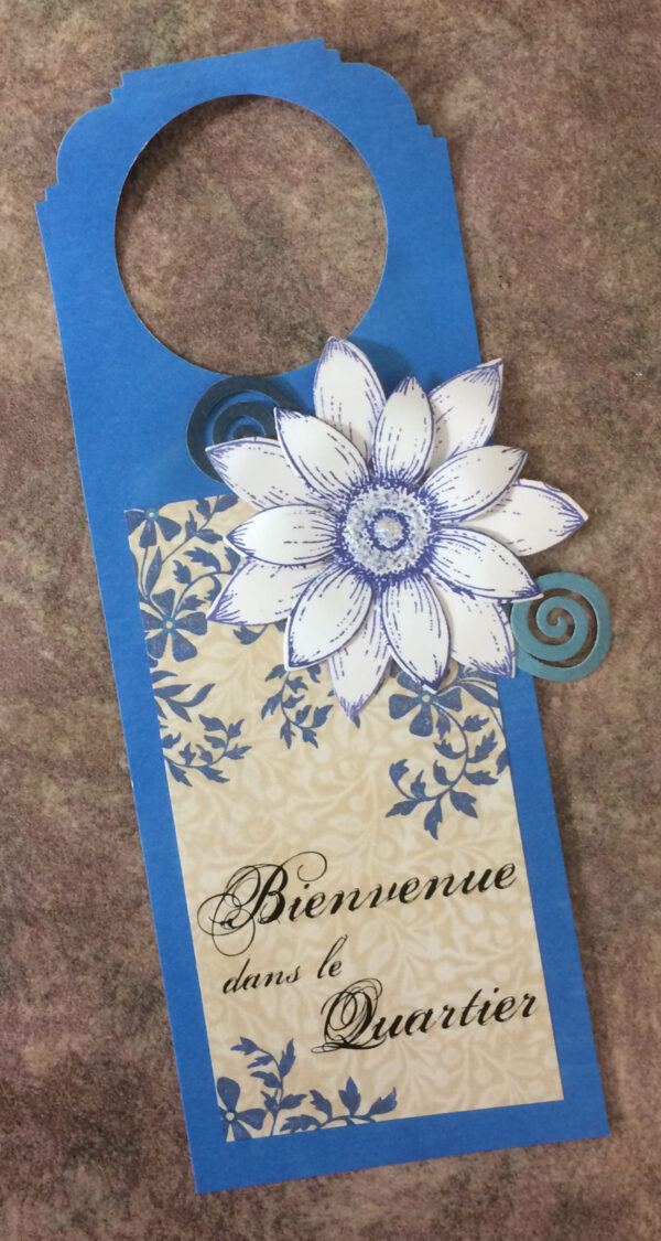 Étiquette-cadeau pour bouteille / "Bienvenue dans le quartier"