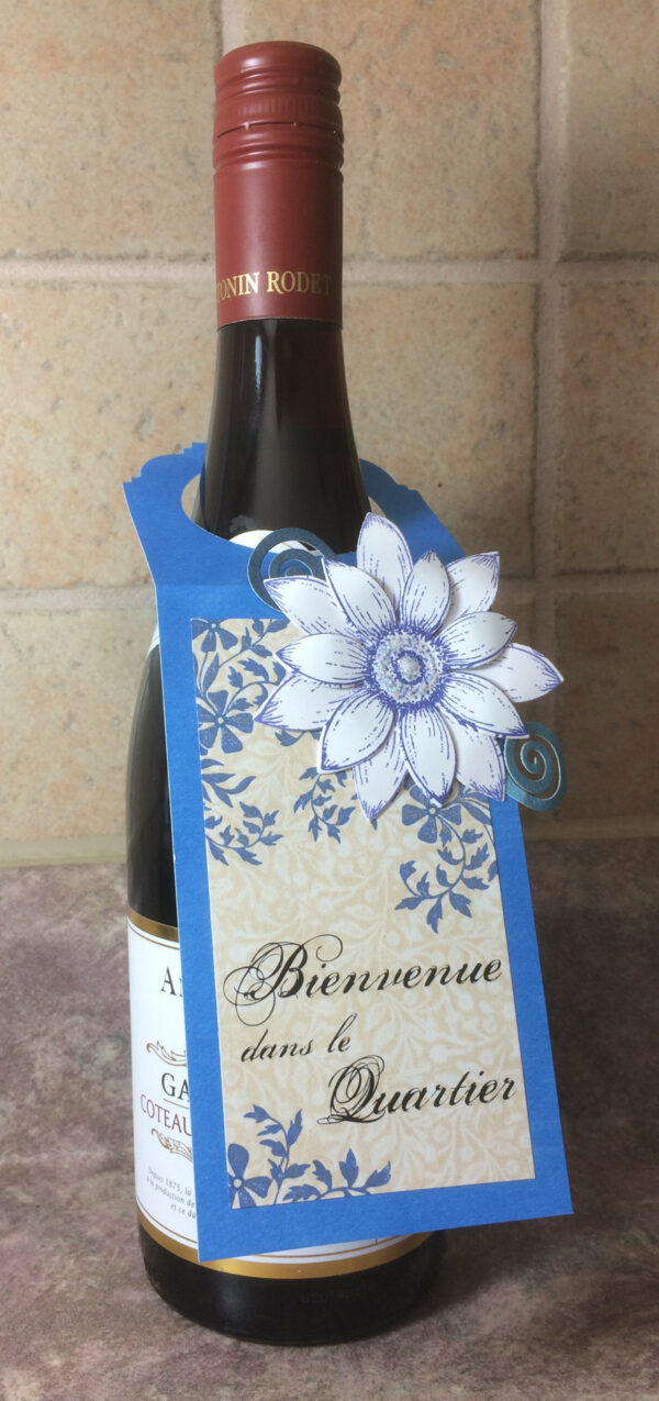 Étiquette-cadeau pour bouteille / "Bienvenue dans le quartier" - Image 2