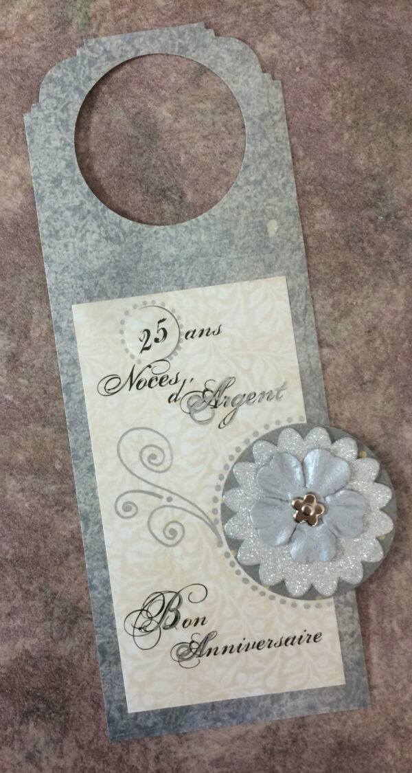 Étiquette-cadeau pour bouteille / "Noces d'argent"