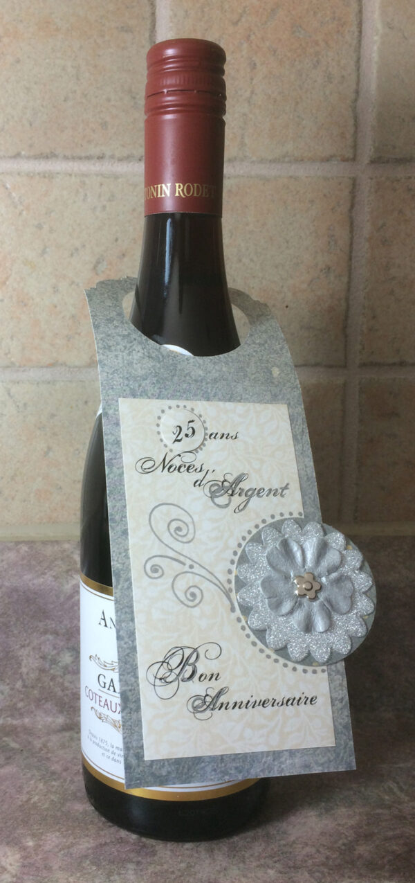 Étiquette-cadeau pour bouteille / "Noces d'argent" - Image 2