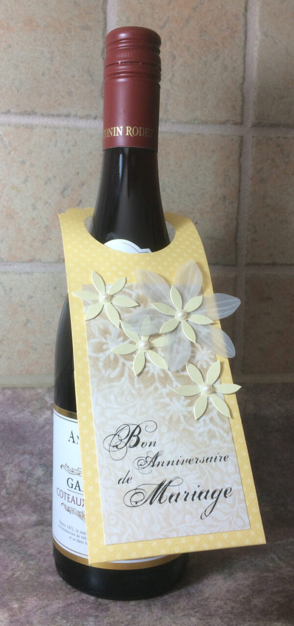 Étiquette-cadeau pour bouteille / "Bon anniversaire de mariage" - Image 2