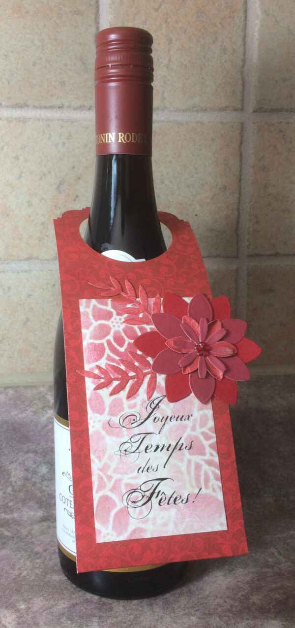 Étiquette-cadeau pour bouteille / "Joyeux Temps des Fêtes!" - Image 2
